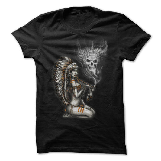 Indian Tribe Girl Graphic Tee T-shirt